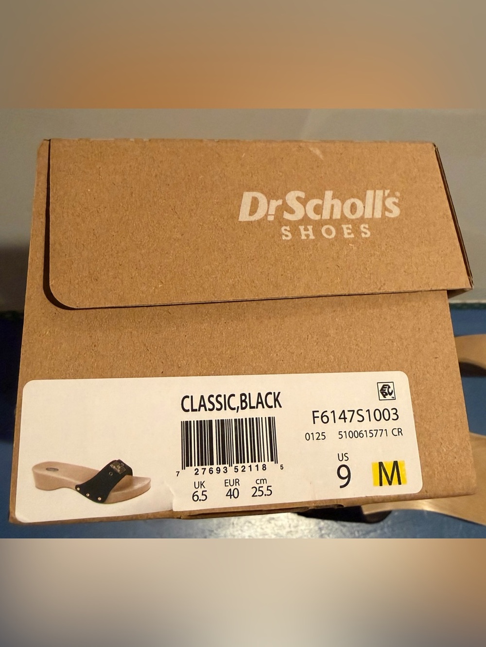 Dr. Scholl's Black Slide Sandals with Gold Buckle NEW IN BOX! 9 - Picture 6 of 10